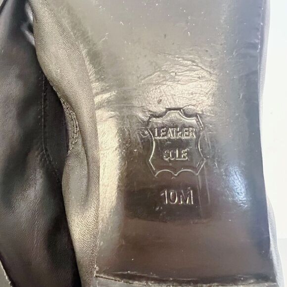 Like New Tory Burch Jolie Cap Toe Ballet Flat Black Leather Gold Emblem Size 10 - Picture 3 of 7